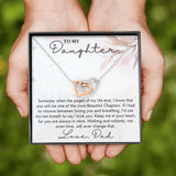 Most Beautiful Chapter Of My Life - Interlocking Hearts Necklace For Daughter