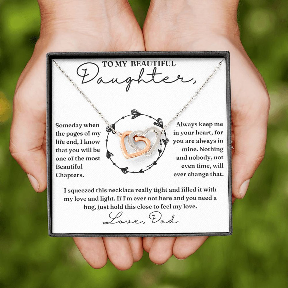Feel My Love - Interlocking Hearts Necklace For Daughter