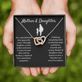 Special Bond That Spans The Years - Interlocking Hearts Necklace For Daughter