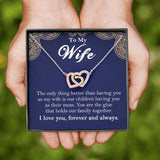 To My Wife Interlocking Hearts Rose Gold Necklace Gift From Husband