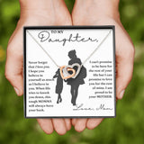 To My Daughter necklace, My Promise - Interlocking Hearts Necklace For Daughter