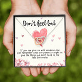 Girlfriend and Soulmate Necklace - Don't Feel Bad If You See Your Ex Interlocking Hearts Necklace
