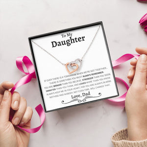 To My Daughter | I Will Always Keep You In My Heart | Interlocking Hearts Necklace