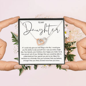 To My Daughter - You Are Special, Interlocking Hearts Necklace Gift