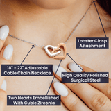 To My Granddaughter from Grandpa Valentine's Day Interlocking Hearts Necklace