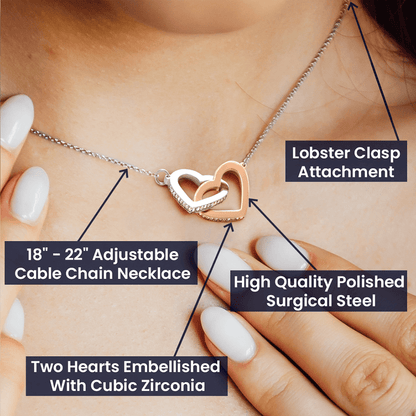 To My Daughter Love Dad Interlocking Hearts Necklace