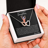 You Either Win Or Learn - Interlocking Hearts Necklace For Daughter