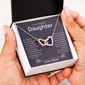 I'll Be Loving You Still - Interlocking Hearts Necklace For Daughter