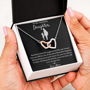 One Of The Most Beautiful Chapters - Interlocking Hearts Necklace For Daughter