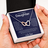 Even On The Hardest Days - Interlocking Hearts Necklace For Daughter