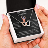 How Much You Mean To Me - Interlocking Hearts Necklace For Daughter
