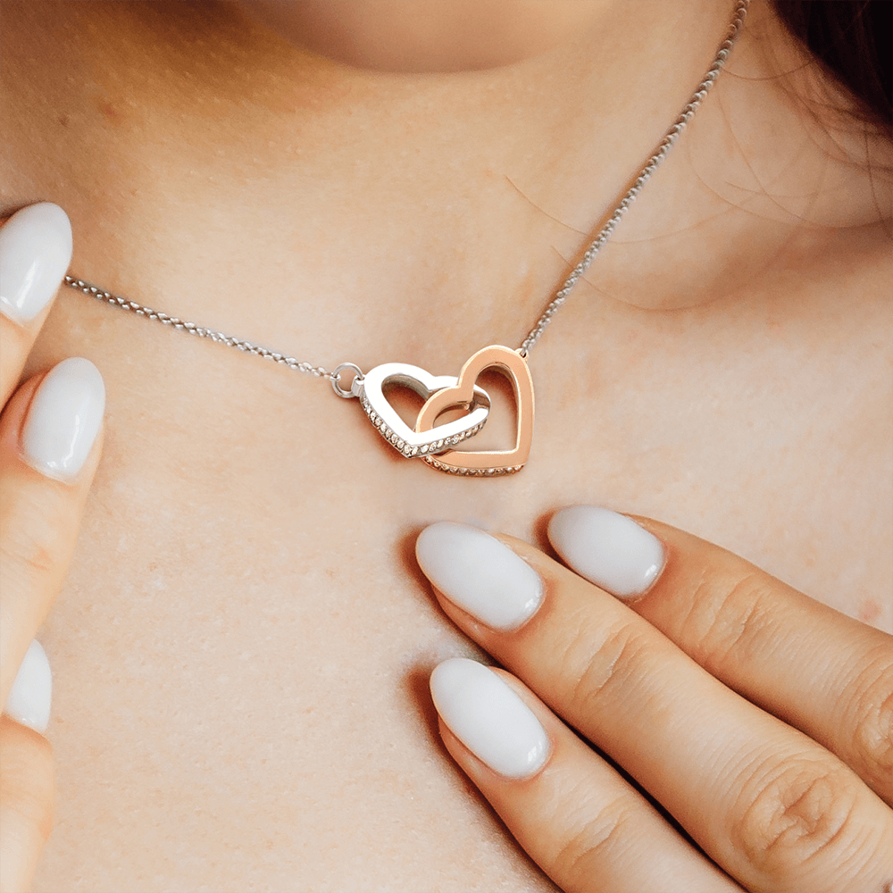 To My Granddaughter from Grandma Valentine's Day Interlocking Hearts Necklace
