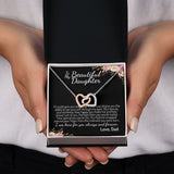 To My Beautiful Daughter | Never Forget That How Much I Love You | Interlocking Hearts Necklace