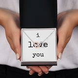 i love you - Interlocking Hearts Necklace - White Gift For Mom, necklace For Wife, Gift For Mother's Day
