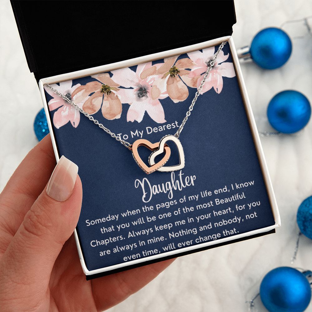 To My Dearest Daughter necklace - Interlocking Hearts Necklace