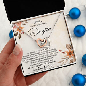 To my Daughter - Love You For The Rest of Mine - Interlocking Hearts Necklace Gift