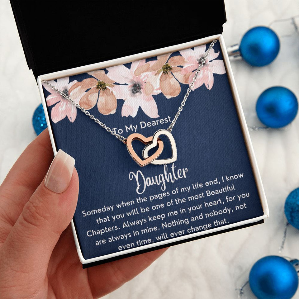 To My Dearest Daughter necklace - Interlocking Hearts Necklace