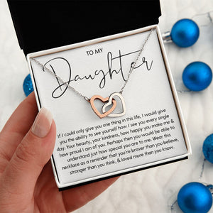 To My Daughter - You Are Special, Interlocking Hearts Necklace Gift
