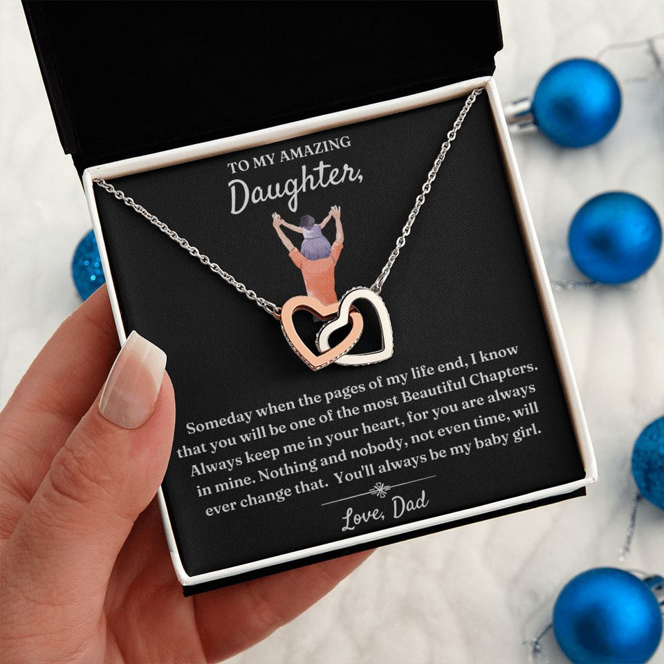 Not Even Time Will Change That - Interlocking Hearts Necklace For Daughter