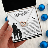 Daughter Never Lose, Interlocking Hearts Necklace, Gift For Daughter From Dad, Birthday Christmas Gift Idea