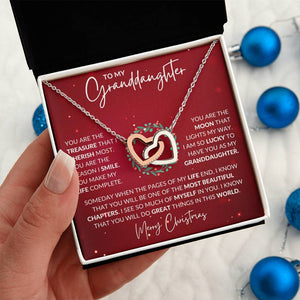 Granddaughter Christmas Interlocking Hearts Necklace Gift
