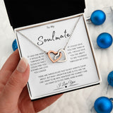 To My Soulmate | You Are The One I Want To Be With | Interlocking Hearts Necklace