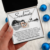 Soulmate The Journey Takes Us, Interlocking Hearts Necklace, Romantic Gift For Her