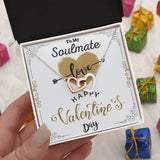 To Your Soulmate Interlocking Hearts Necklace Gift For Happy Valentine's Day