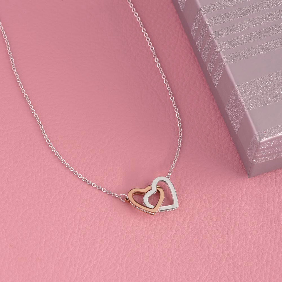 To My Best Friend - Interlocking Hearts Necklace - Partner in Crime Gift For Mom, necklace For Wife, Gift For Mother's Day