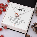 To My Beautiful Daughter - Interlocking Hearts Necklace For Daughter