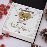 To Your Soulmate Interlocking Hearts Necklace Gift For Happy Valentine's Day