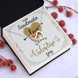 To Your Soulmate Interlocking Hearts Necklace Gift For Happy Valentine's Day