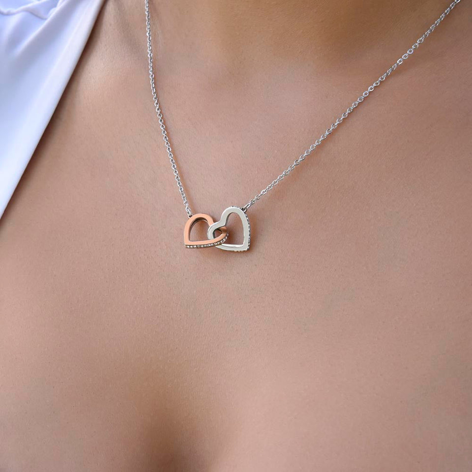 To My Daughter Love Dad Interlocking Hearts Necklace Gift For Mom, necklace For Wife, Gift For Mother's Day