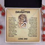 Daughter Necklace This Old Lion - I Am Pround To Be Your Father Interlocking Hearts Necklace