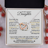Daughter Necklace - Feel My Love - Interlocking Hearts Necklace