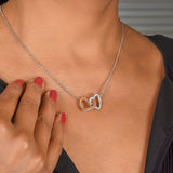 Girlfriend and Soulmate Necklace - Don't Feel Bad If You See Your Ex Interlocking Hearts Necklace