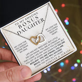 I Love You With All My Heart Necklace - Bonus Daughter Necklace - Gift from Bonus Mom or Bonus Dad, Interlocking Hearts Necklace
