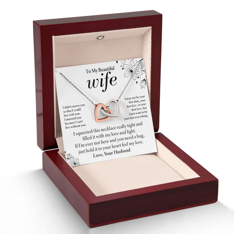 To My Wife - Love and Light - Interlocking Hearts Necklace