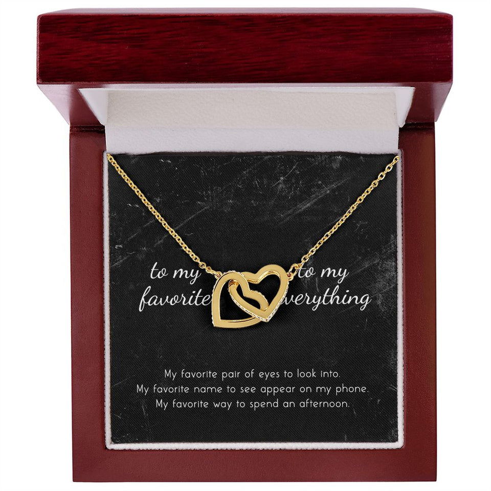 To My Favorite, To My Everything Interlocking Hearts Necklace