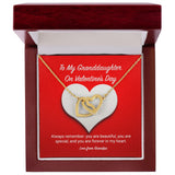 To My Granddaughter from Grandpa Valentine's Day Interlocking Hearts Necklace