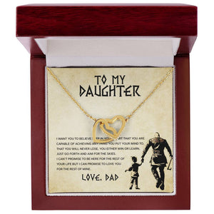 Daughter Aim For The Skys Interlocking Hearts Necklace
