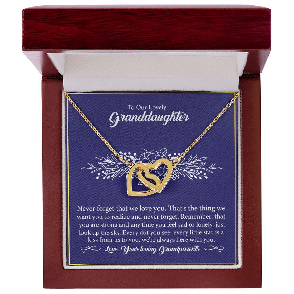 To Our Lovely Granddaughter - Interlocking Hearts Necklace
