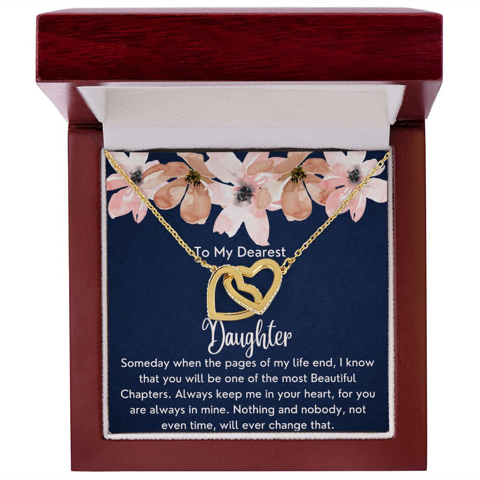 To My Dearest Daughter necklace - Interlocking Hearts Necklace