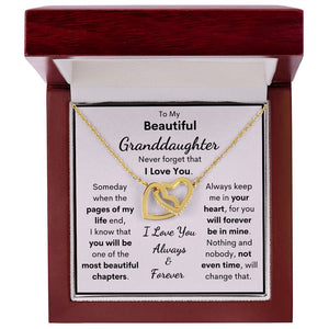 To My Beautiful Granddaughter Necklace, Someday When The Pages Of My Life End, Interlocking Hearts Necklace, Necklace for Granddaughter