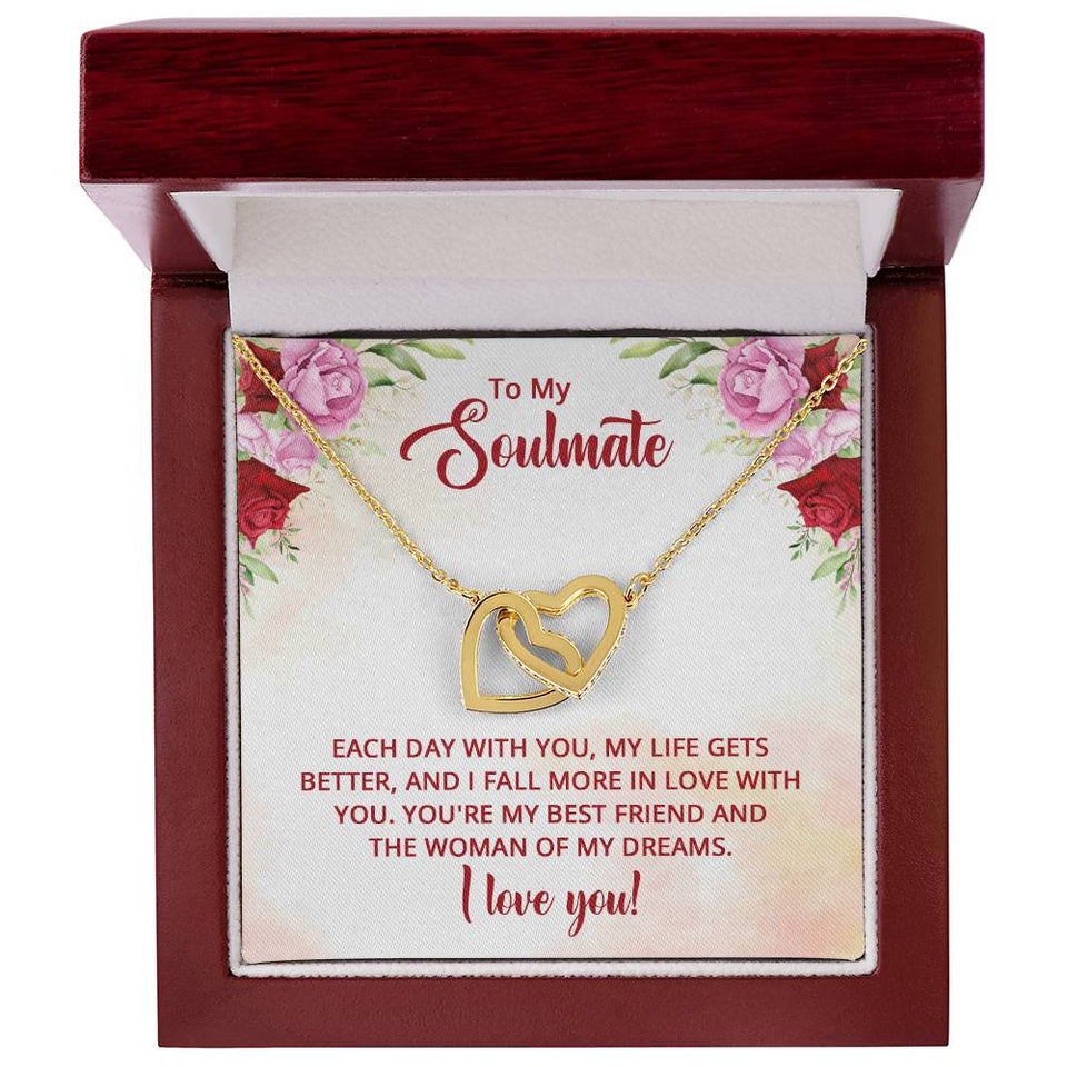 Soulmate Best Friend Interlocking Hearts Necklace
