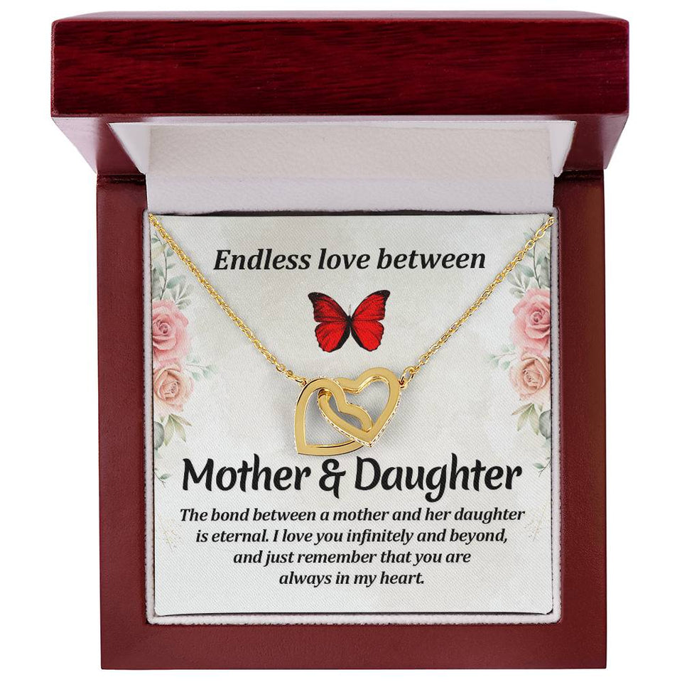 Mother and Daughter Interlocking Hearts Necklace