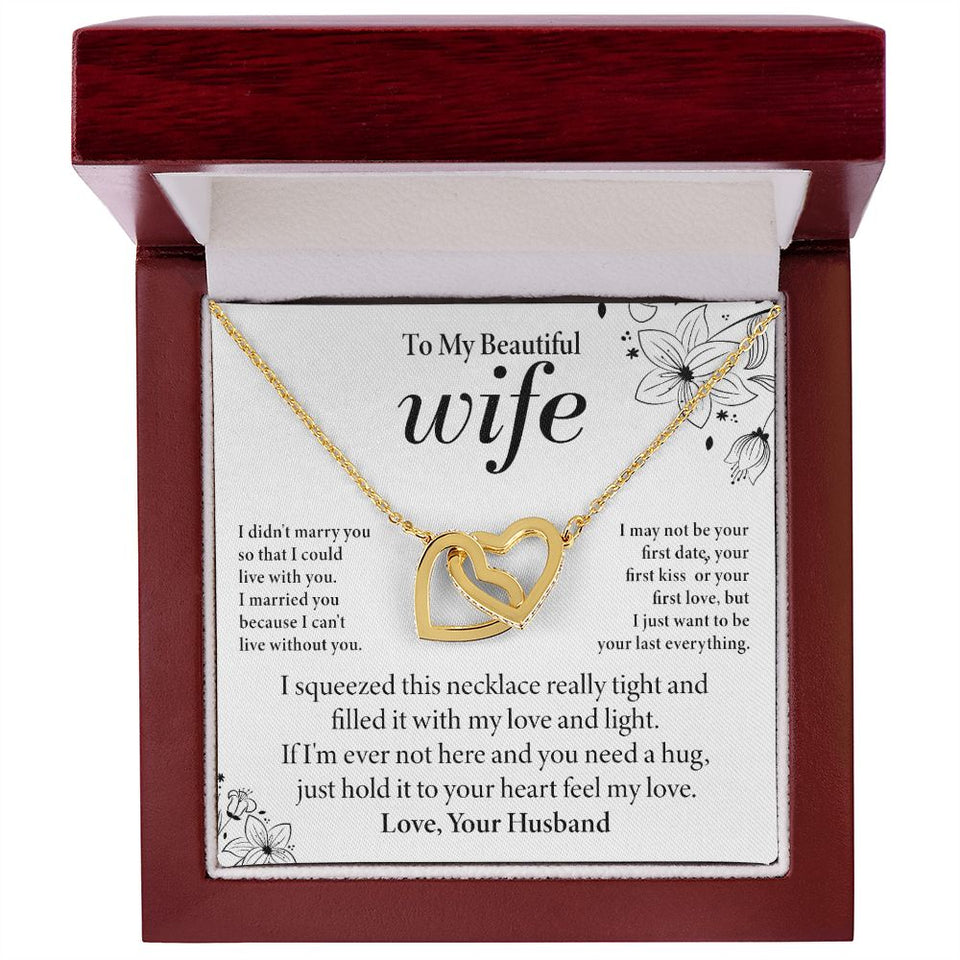 To My Wife - Love and Light - Interlocking Hearts Necklace
