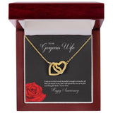 To My Gorgeous Wife Happy Anniversary Interlocking Hearts Necklace