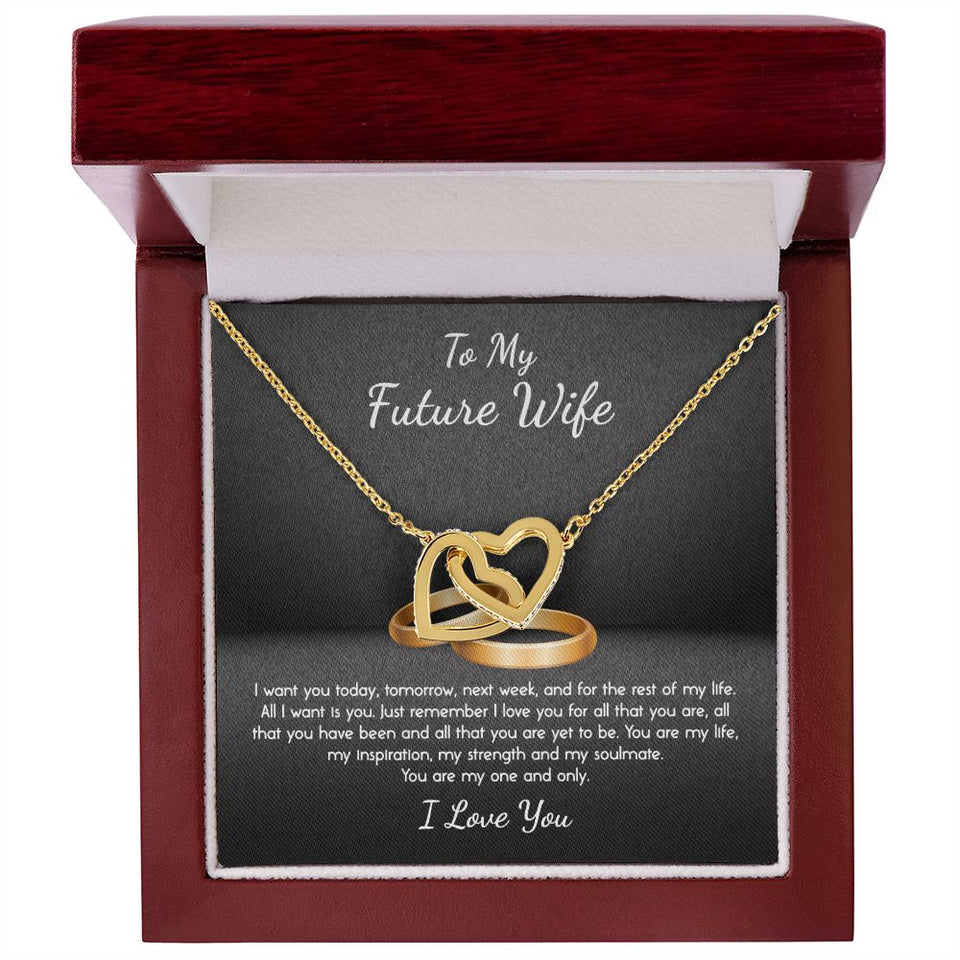 To My Future Wife My One and Only Interlocking Hearts Necklace
