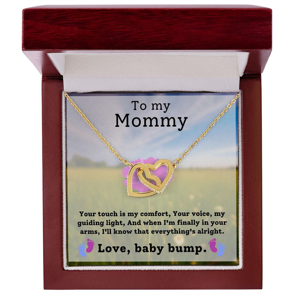 To My Mommy - Your Touch Is My Comfort Interlocking Hearts Necklace